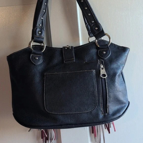 Montana West Studded Handbag with Fringe Accents - Picture 7 of 15